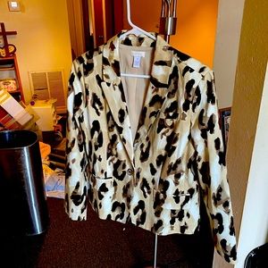 Leopard print jacket is from Chico's. Size L